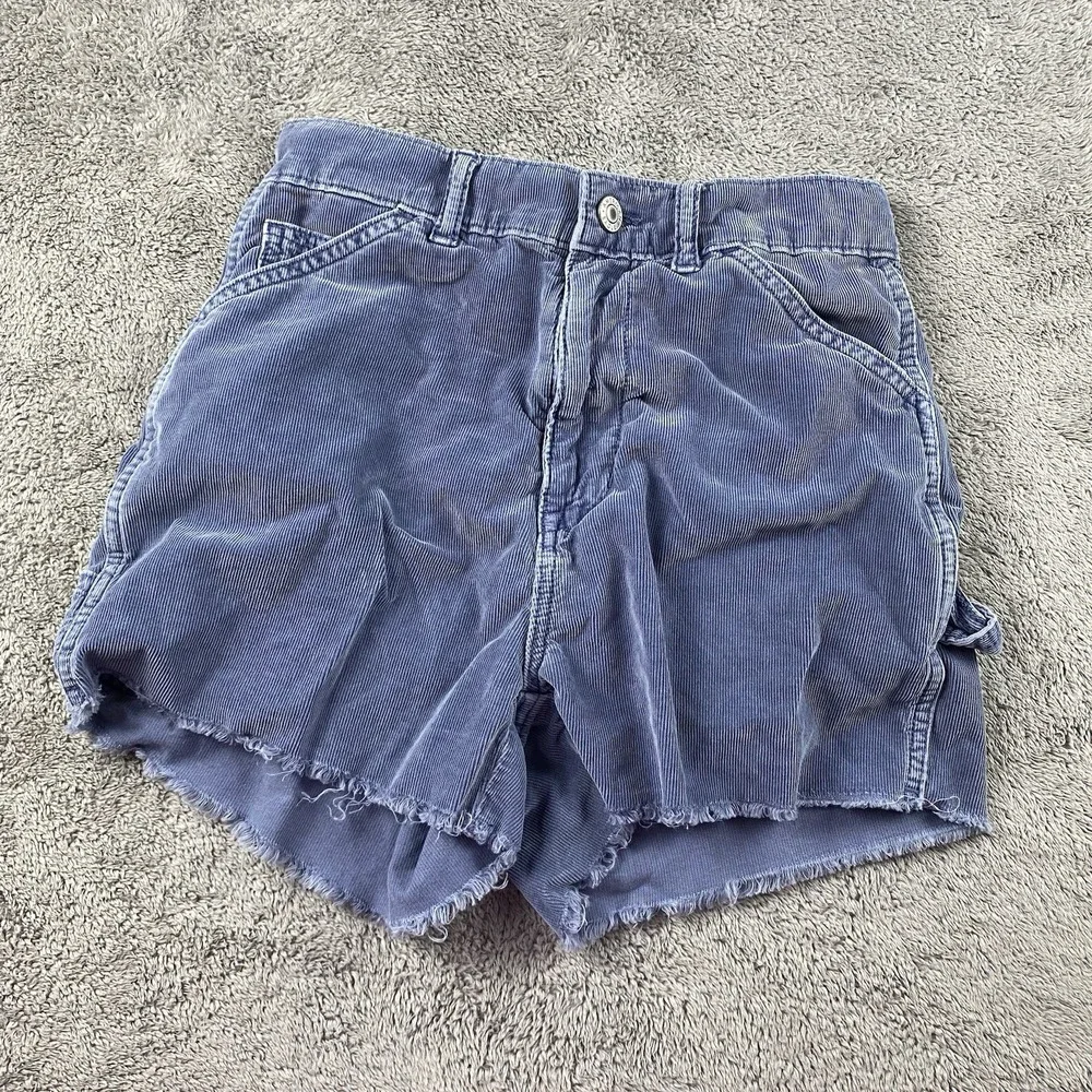 American Eagle Mid Rise 90s Boyfriend Womens 00 Blue Material Cut Off